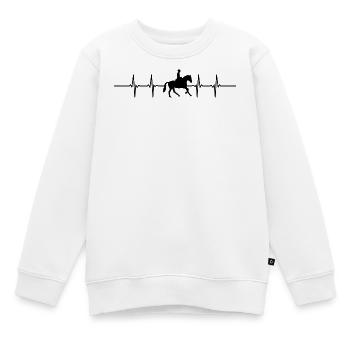 battement de cœur cheval - Sweat Premium enfant bio - blanc - Devant - AI Model Kid Male (0cm)