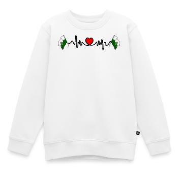 Battement de cœur du drapeau de Styrie - Sweat Premium enfant bio - blanc - Devant - AI Model Kid Male (0cm)