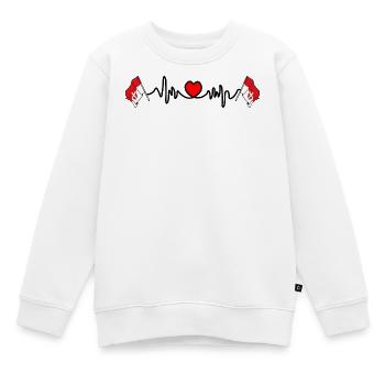 Drapeaux du Cœur de Vienne - Sweat Premium enfant bio - blanc - Devant - AI Model Kid Male (0cm)