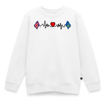 Suffolk & Great Britain Heartbeat - Kinder Premium Organic Sweatshirt - Weiß - Vorne - AI Model Kid Male (0cm)