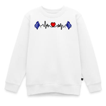 Drapeau Tyne and Wear avec battement de cœur et cœur - Sweat Premium enfant bio - blanc - Devant - AI Model Kid Male (0cm)