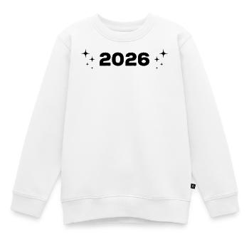 2026 - Jahr - Linie - Jahreswechsel - Kinder Premium Organic Sweatshirt - Weiß - Vorne - AI Model Kid Male (0cm)