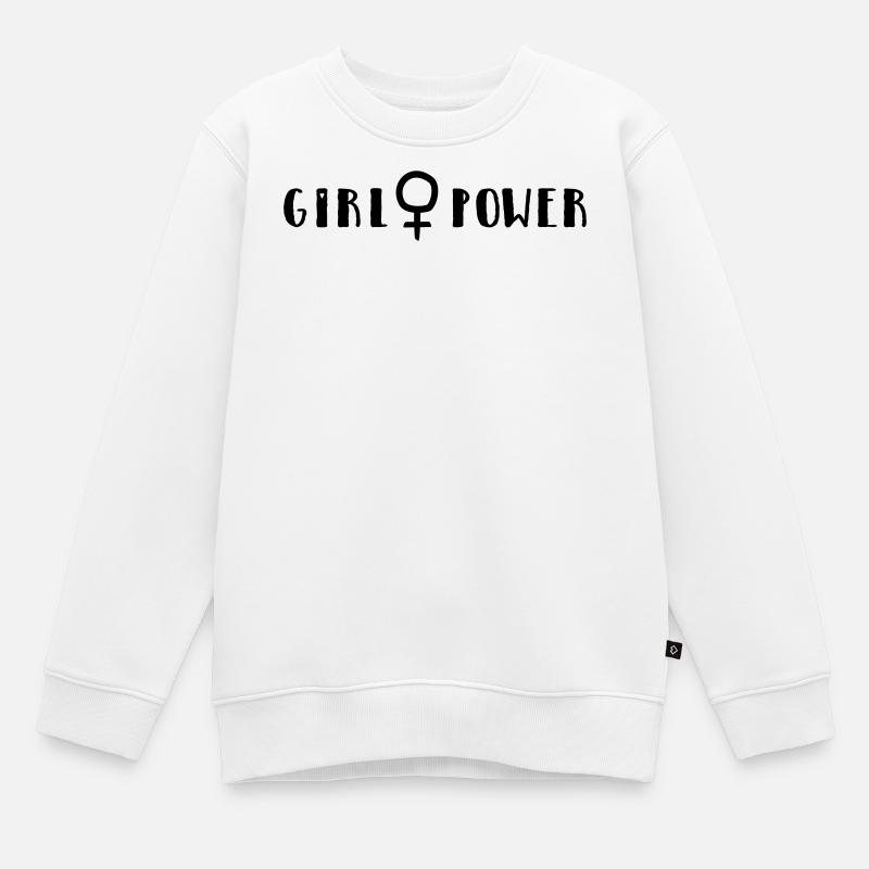 Le pouvoir des filles - Sweat Premium enfant bio - blanc
