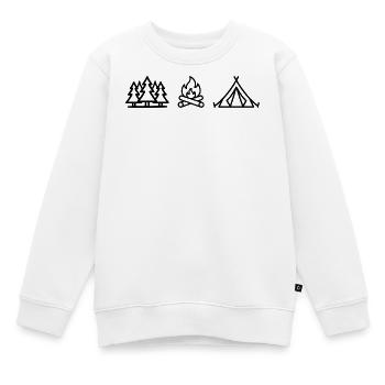 Fir Fire Tent Outdoor - Kids Premium Organic Sweatshirt - white - Front - AI Model Kid Male (0cm)