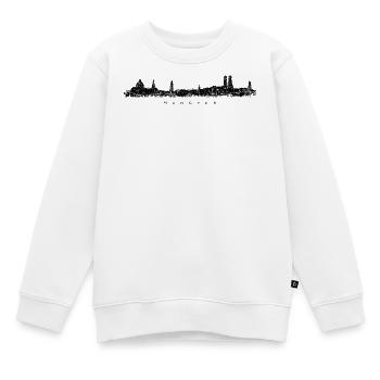 München Skyline (Vintage Schwarz) - Kinder Premium Organic Sweatshirt - Weiß - Vorne - AI Model Kid Male (0cm)
