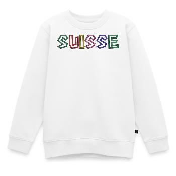 SCHWEIZ. HUMOR. LAND. FLAGGE. GENF. LAUSANNE - Kinder Premium Organic Sweatshirt - Weiß - Vorne - AI Model Kid Male (0cm)