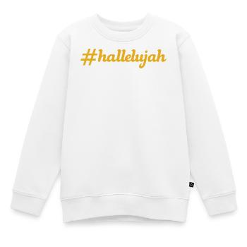 NOUVEAU -- Alléluia est la plus haute louange ! - Sweat Premium enfant bio - blanc - Devant - AI Model Kid Male (0cm)