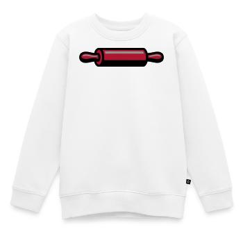 Nudelholz Backen Bäcker Konditorei Logo - Kinder Premium Organic Sweatshirt - Weiß - Vorne - AI Model Kid Male (0cm)