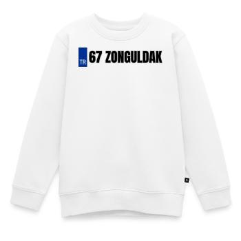 67 Zonguldak Kennzeichen | Türkisches Kennzeichen - Kinder Premium Organic Sweatshirt - Weiß - Vorne - AI Model Kid Male (0cm)