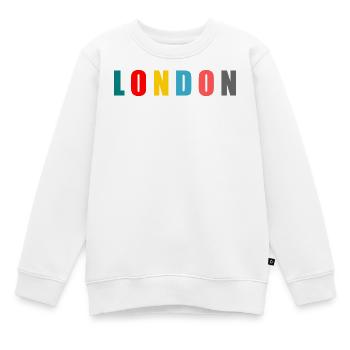 LONDON. LONDRES. BRITISH. ANGLETERRE. UK. CAPITALE - Sweat Premium enfant bio - blanc - Devant - AI Model Kid Male (0cm)
