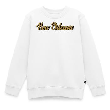 Écriture vintage Gold de La Nouvelle-Orléans - Sweat Premium enfant bio - blanc - Devant - AI Model Kid Male (0cm)