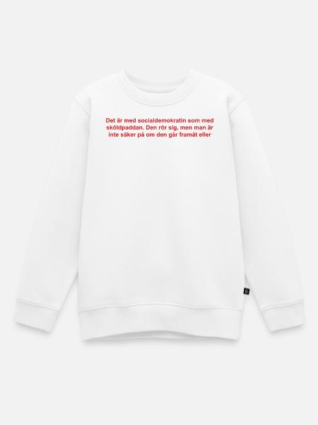 Socialdemokraterna Text - Premium børne sweatshirt økologisk - hvid
