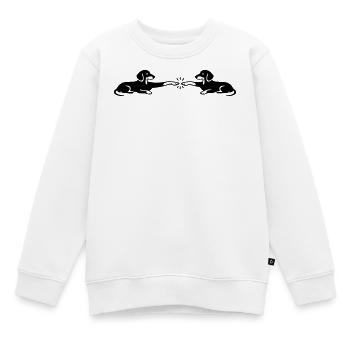Dackel Pfoten Berührung Michelangelo - Kinder Premium Organic Sweatshirt - Weiß - Vorne - AI Model Kid Male (0cm)