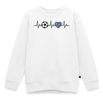 Football de la République démocratique du Congo Heartbeat Ko - Sweat Premium enfant bio - blanc - Devant - AI Model Kid Male (0cm)
