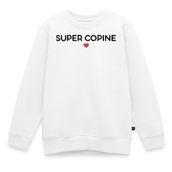 super copine - Sweat Premium enfant bio - blanc - Devant - AI Model Kid Male (0cm)