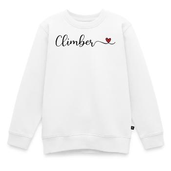 Kletterer Schriftzug mit Herz - Kinder Premium Organic Sweatshirt - Weiß - Vorne - AI Model Kid Male (0cm)
