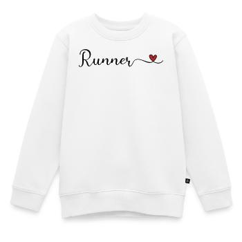 Runner Heart niedliches Typografie-Logo - Kinder Premium Organic Sweatshirt - Weiß - Vorne - AI Model Kid Male (0cm)