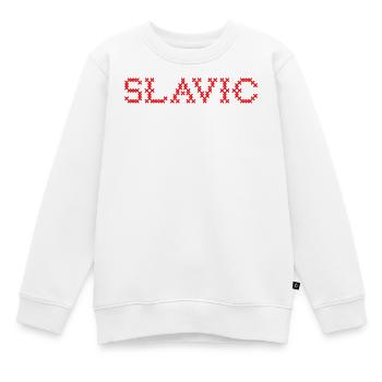 SLAVIC Folk Slawisch - Kinder Premium Organic Sweatshirt - Weiß - Vorne - AI Model Kid Male (0cm)