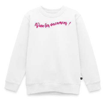 MAÎTRESSE. MAITRE. MERCI. MERCI MAÎTRESSE - Sweat Premium enfant bio - blanc - Devant - AI Model Kid Male (0cm)