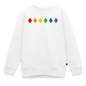 Losange arc-en-ciel - Sweat Premium enfant bio - blanc - Devant - AI Model Kid Male (0cm)