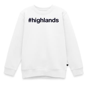 HIGHLANDS Scotland - Kinder Premium Organic Sweatshirt - Weiß - Vorne - AI Model Kid Male (0cm)