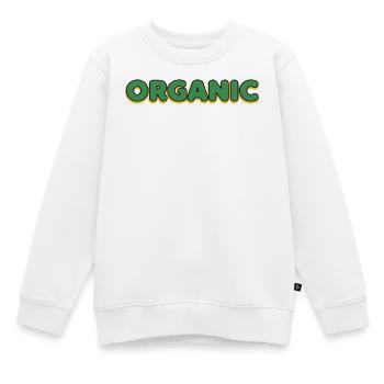Organische Grün-Gelb Schriftlogo - Kinder Premium Organic Sweatshirt - Weiß - Vorne - AI Model Kid Male (0cm)