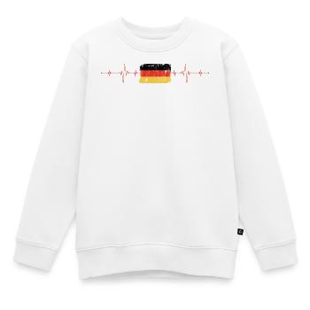 Deutsche Flagge Herzschlag - Kinder Premium Organic Sweatshirt - Weiß - Vorne - AI Model Kid Male (0cm)