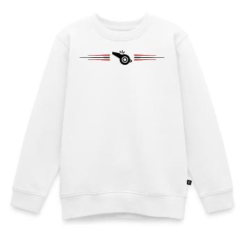 Trillerpfeife Pfeife Linie - Kinder Premium Organic Sweatshirt - Weiß - Vorne - AI Model Kid Male (0cm)