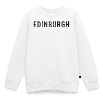 EDINBURGH – Architectural Stone Typography - Kinder Premium Organic Sweatshirt - Weiß - Vorne - AI Model Kid Male (0cm)