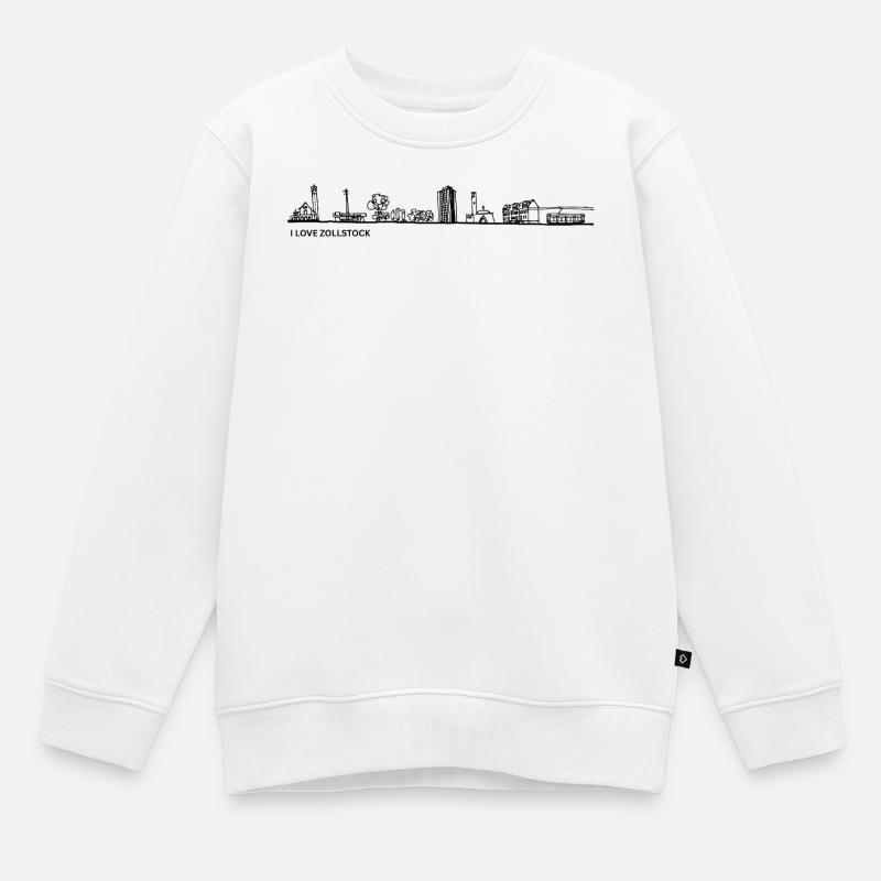 Skyline folding rule black - Kids Premium Organic Sweatshirt - white