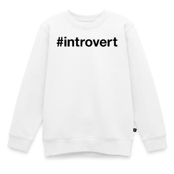 INTROVERT Hashtag - Kinder Premium Organic Sweatshirt - Weiß - Vorne - AI Model Kid Male (0cm)