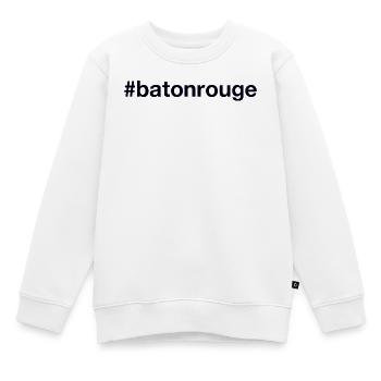 Hashtag BÂTON ROUGE - Sweat Premium enfant bio - blanc - Devant - AI Model Kid Male (0cm)