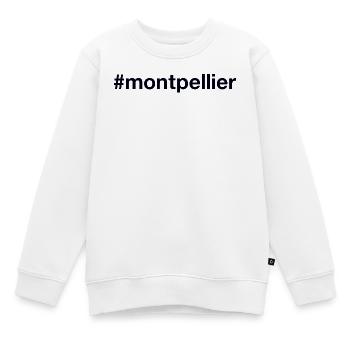 MONTPELLIER Hashtag - Kinder Premium Organic Sweatshirt - Weiß - Vorne - AI Model Kid Male (0cm)