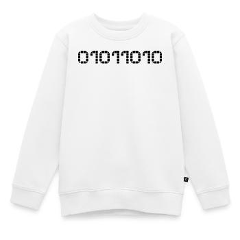 Notation binaire - 90 - Sweat Premium enfant bio - blanc - Devant - AI Model Kid Male (0cm)