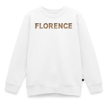 FLORENCE – Renaissance Stone Typography - Kinder Premium Organic Sweatshirt - Weiß - Vorne - AI Model Kid Male (0cm)