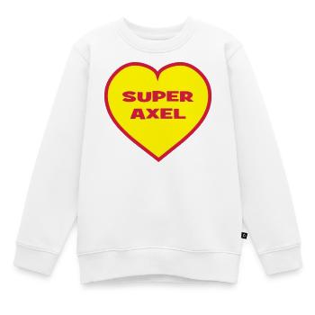 Super-Axel - Kinder Premium Organic Sweatshirt - Weiß - Vorne - AI Model Kid Male (0cm)