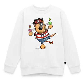Mignon chat comique - Sweat Premium enfant bio - blanc - Devant - AI Model Kid Male (0cm)