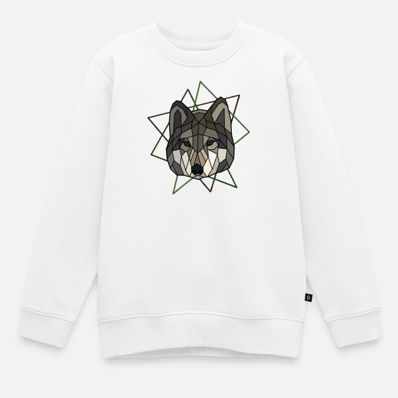 Wolf - Sweat Premium enfant bio - blanc