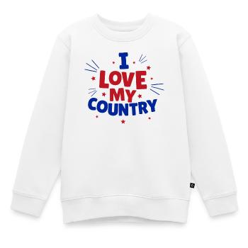 country, i love my country - Sweat Premium enfant bio - blanc - Devant - AI Model Kid Male (0cm)