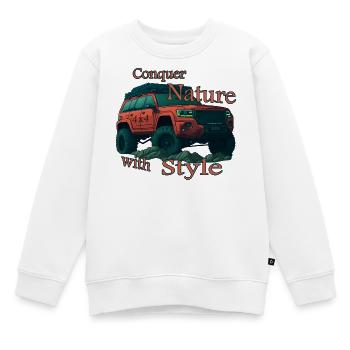 Véhicule hors route - Passionné de la nature - Sweat Premium enfant bio - blanc - Devant - AI Model Kid Male (0cm)