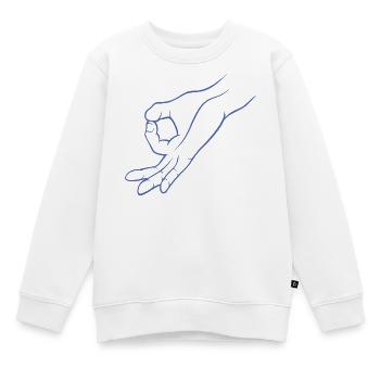 Handzeichen Loch Gereingeguckt Kinderspiel - Kinder Premium Organic Sweatshirt - Weiß - Vorne - AI Model Kid Male (0cm)