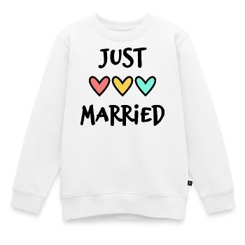 VALENTINSTAG. Junggesellinnenabschied. ICH LIEBE DICH. ICH LIEBE DICH. LIEBE - Kinder Premium Organic Sweatshirt - Weiß - Vorne - AI Model Kid Male (0cm)