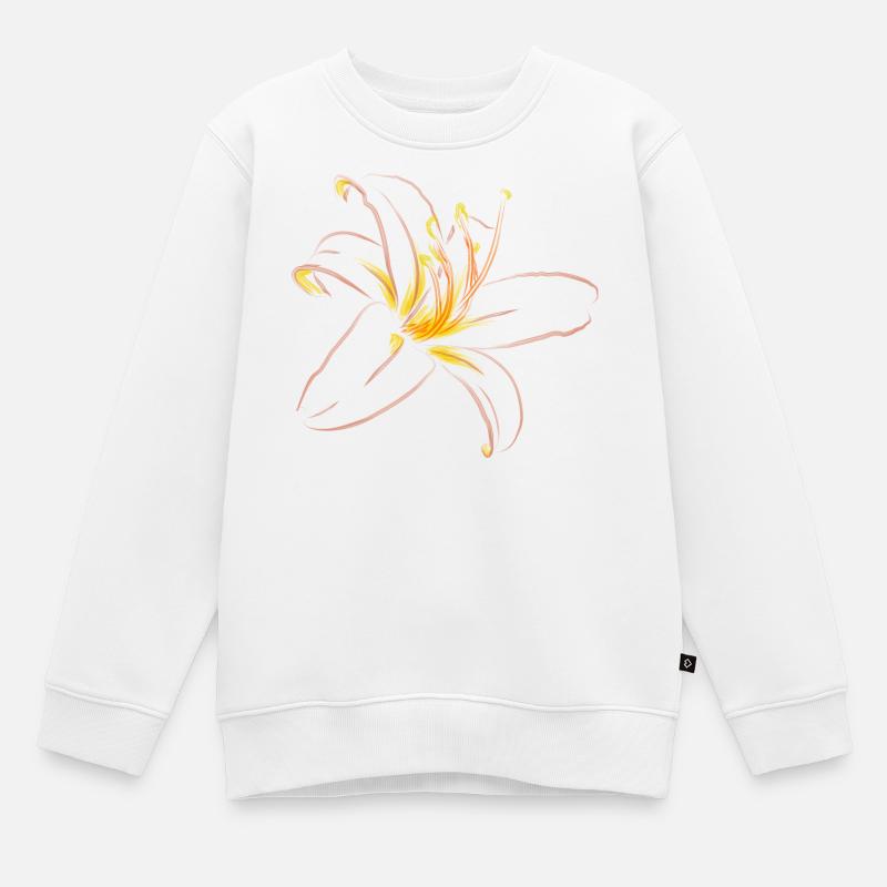 HELLROSA LILIE - Kinder Premium Organic Sweatshirt - Weiß