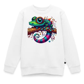 Gecko - Kids Premium Organic Sweatshirt - white - Front - AI Model Kid Male (0cm)