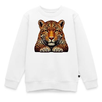 Leopard - Kinder Premium Organic Sweatshirt - Weiß - Vorne - AI Model Kid Male (0cm)