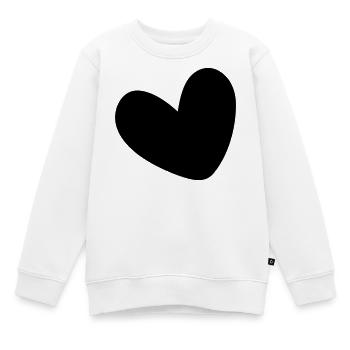 Herz einfarbig ausgefüllt - Kinder Premium Organic Sweatshirt - Weiß - Vorne - AI Model Kid Male (0cm)