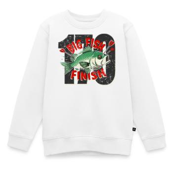 darts big fish Finish Checkout - Kids Premium Organic Sweatshirt - white - Front - AI Model Kid Male (0cm)