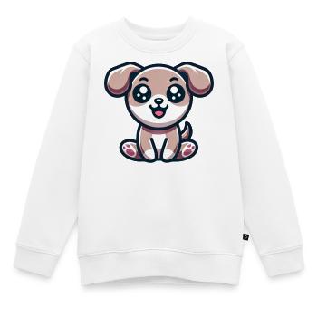 Niedlicher Hund - Kinder Premium Organic Sweatshirt - Weiß - Vorne - AI Model Kid Male (0cm)