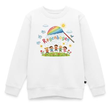 Regenbogen-Kinder-Freude - Kinder Premium Organic Sweatshirt - Weiß - Vorne - AI Model Kid Male (0cm)