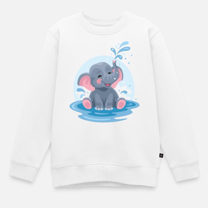 Kleiner Elefant - Kinder Premium Organic Sweatshirt - Weiß